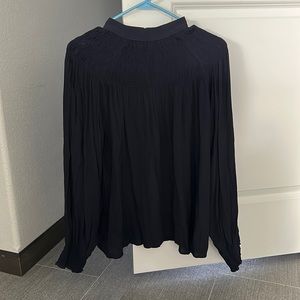 Express pleated long sleeve blouse